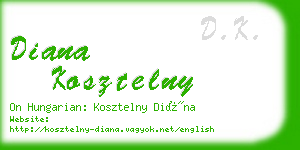 diana kosztelny business card